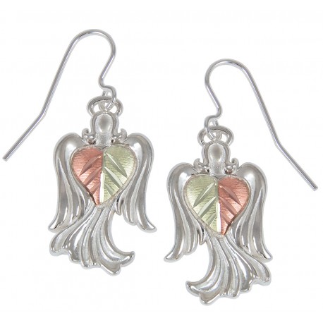 Black Hills Gold Sterling Silver Angel Earrings
