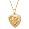 Black Hills Gold Heart Locket with Flowers and 12K Gold Leaves