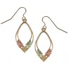 10k Black Hills Gold Earrings With 12K Leaves