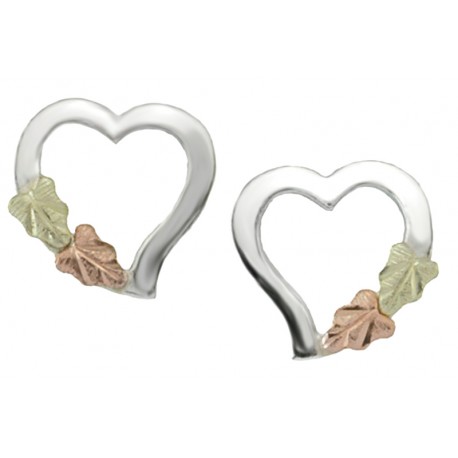 Black Hills Gold Sterling Silver Heart Earrings