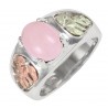 Black Hills Sterling Silver Rose Quartz Ladies Ring