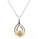 Black Hills Gold on Sterling Silver Pendant with Diamond