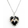 Black Hills Gold Silver 14x14 mm Onyx Heart Ladies Necklace