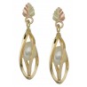 10K BLACK HILLS GOLD PEARL EARRINGS