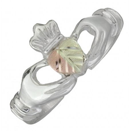 Black Hills Gold on Sterling Silver Claddagh Toe Ring