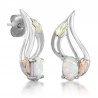 Stylish Black Hills Gold on Silver Earrings with Opal
