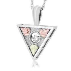 Landstrom's® Black Hills Gold on Silver Triangular Glimmer Pendant w/ .10CT Diamond