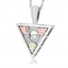 Landstrom's® Black Hills Gold on Silver Triangular Glimmer Pendant w/ .10CT Diamond