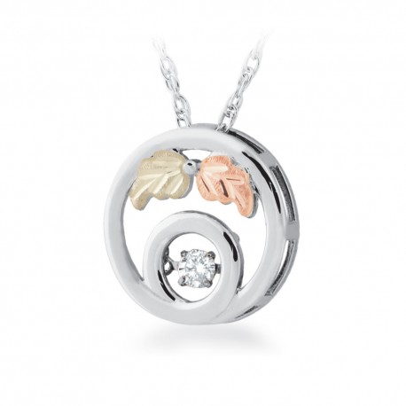 Landstrom's® Black Hills Golde on Silver Glimmer Diamond Circle Pendant Necklace