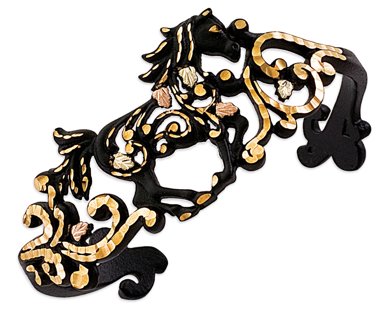 Landstrom's® Black Hills Gold on Black Powder Coated Metal Cuff