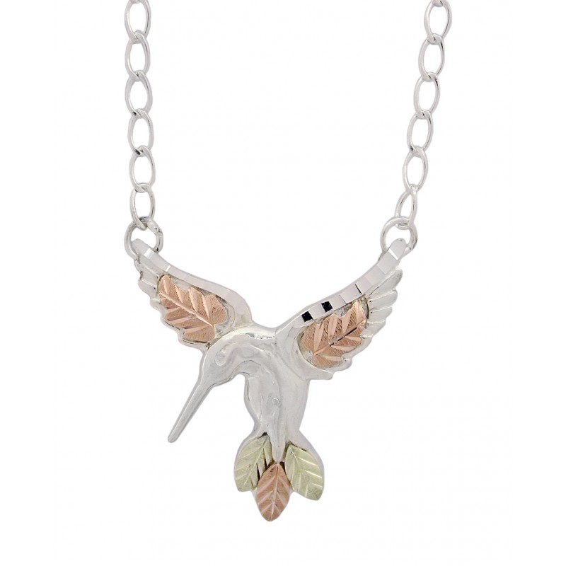Black Hills Gold .925 Sterling Silver Hummingbird Necklace