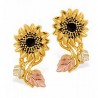 Stunning 10k Black Hills Gold Sunflower Earrings