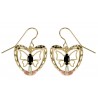 10K BLACK HILLS GOLD ONYX BUTTERFLY EARRINGS