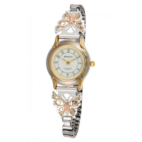 Black Hills Gold on Sterling Silver Ladies Watch with Butterfly ...