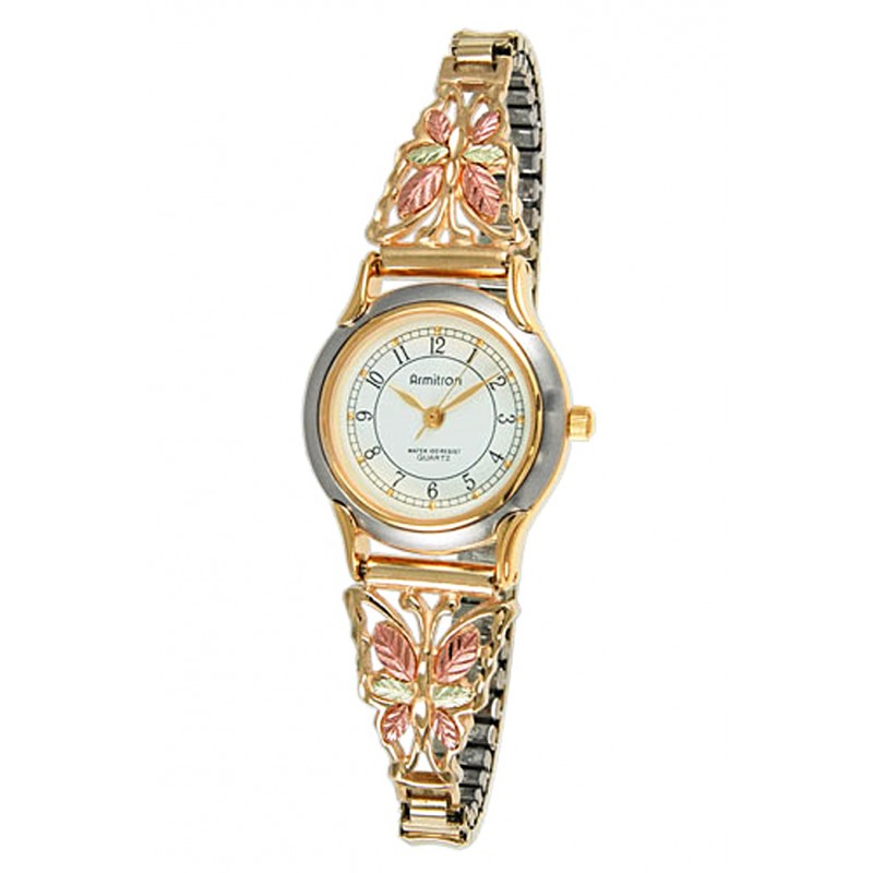 10K Black Hills Gold Ladies Watch with Butterfly - BlackHillsGold.Direct