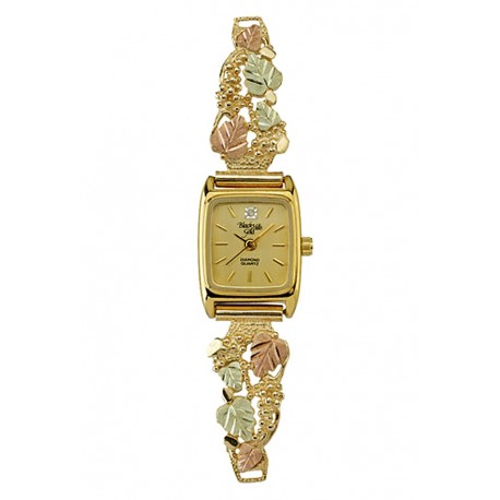 Black Hills Gold Ladies Watch with Grapes and Leaves