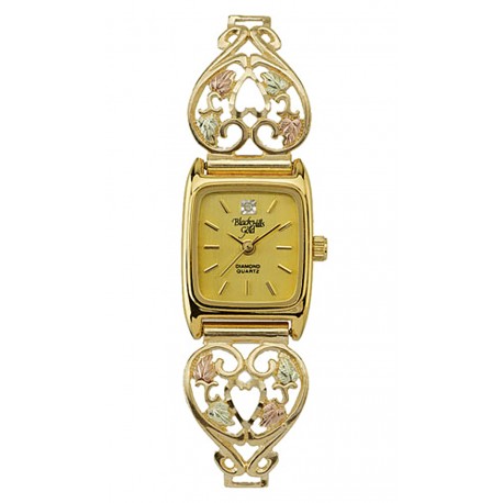 10K Black Hills Gold Ladies Watch with Hearts by Coleman