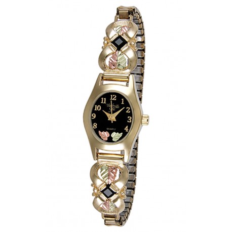 10K Black Hills Gold Ladies Watch with Onyx by Coleman - BlackHillsGold ...