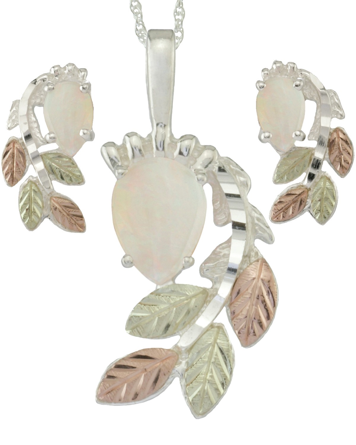 Coleman Black Hills Gold On 925 Silver Genuine Opal Earrings Coleman Black Hills Gold On 925 Silver Genuine Opal Earrings Necklace Set Blackhillsgold Direct Klugex