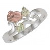 Coleman Tri-Color Black Hills Gold on Sterling Silver Rose Flower Ring