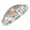 Black Hills Gold Sterling Silver Ladies Ring With 12K Gold Leaves