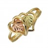 BLACK HILLS GOLD LADIES GRAPE LEAF TWO HEARTS RING