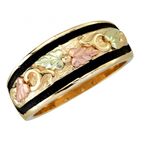 10K BLACK HILLS GOLD ANTIQUED LADIES WEDDING RING