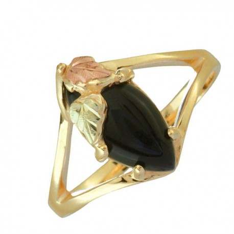 BLACK HILLS GOLD LADIES ONYX RING