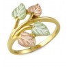  Black Hills Gold Ring with Leaves for Ladies