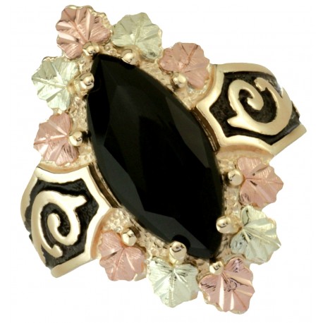 Coleman Black Hills Gold Antiqued Onyx Ring