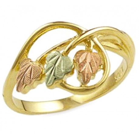 Ladies Black Hills Gold Ring with Leaves
