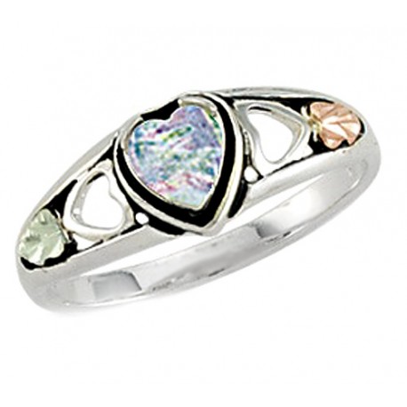 Sterling Silver Lab Opal Ring Black Hills Ring