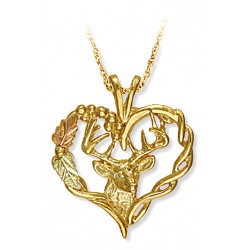 Landstrom's® Black Hills Gold Heart Pendant with Deer's Head