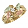 Tri-color 10K Black Hills Gold Wedding Ring Set - Mount Only