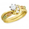 14K Black Hills Gold .34TW Diamond Wedding Set 