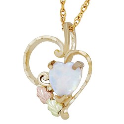 Landstrom's®10K Black Hills Gold Heart Pendant with Opal