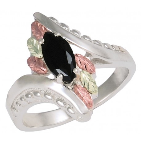 Onyx Black Hills Silver Womans Ring