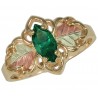 BLACK HILLS GOLD LADIES MT ST HELENS EMERALD OBSIDIANITE RING