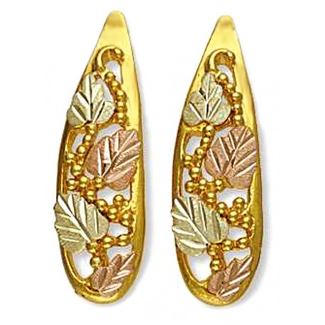 Landstrom's® 10K Black Hills Gold Earrings with Leaves