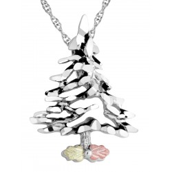 Landstrom's® Black Hills Gold Leaves on Sterling Silver Christmas Tree Pendant