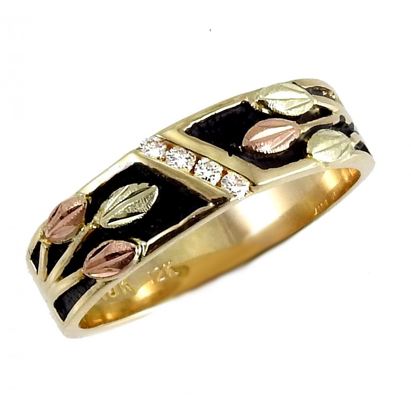 Landstrom's® 10k Black Hills Gold Mens Antiqued Wedding Ring with