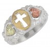 Black Hills Gold Sterling Silver and 10K Gold Cross Ring
