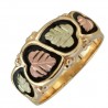 BLACK HILLS GOLD ANTIQUED MENS WEDDING RING