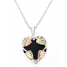 Landstrom's® Black Hills Gold on Sterling Silver Onyx Heart Pendant