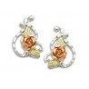 Lovely Black Hills Gold on Sterling Silver Rose Earrings by Landstrom's®