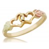 Mt Rushmore 10K Black Hills Gold Double Heart Ladies Ring