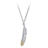 BLACK HILLS GOLD .925 STERLING SILVER FEATHER PENDANT NECKLACE
