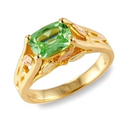 10K Black Hills Gold Lab-Created Green Sapphire Ring by Mt. Rushmore