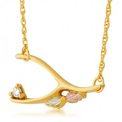 Landstrom's® 10K Tri-color Black Hills Gold Wishbone Diamond Pendant - Necklace