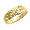 Tri-color 10K Black Hills Gold Men's Diamond Ring by Mt Rushmore